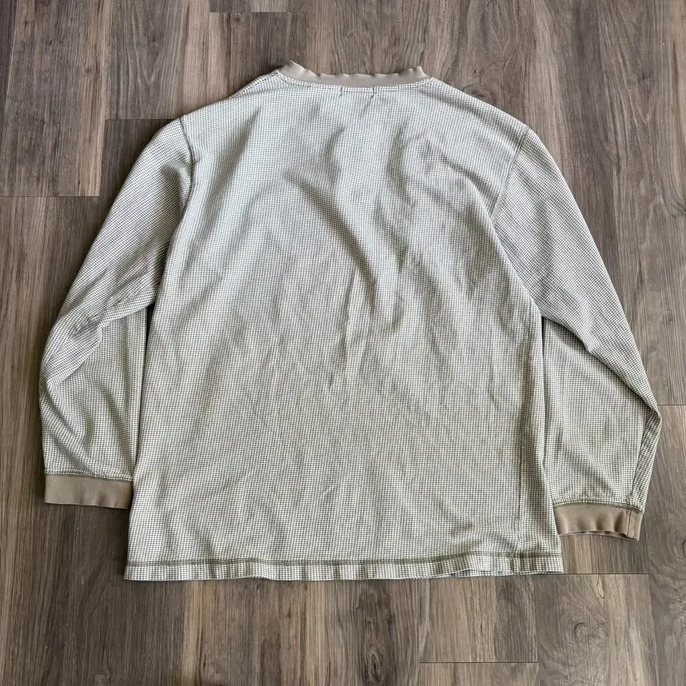 Vintage Henley T-Shirt Men's Size L Long Sleeve Patterned 1990s - Picture 8 of 8